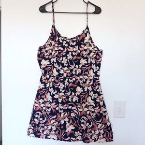 Market & Spruce a-line mini dress, 100% rayon,blue floral,pockets,NWT.